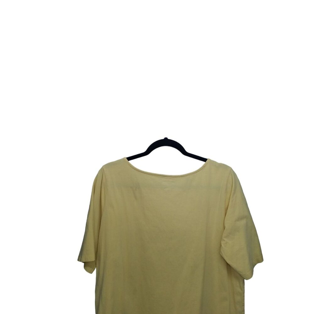 Woman Within Womens Sz L Yellow Solid Short Sleeve T-Shirt - Picture 3 of 10